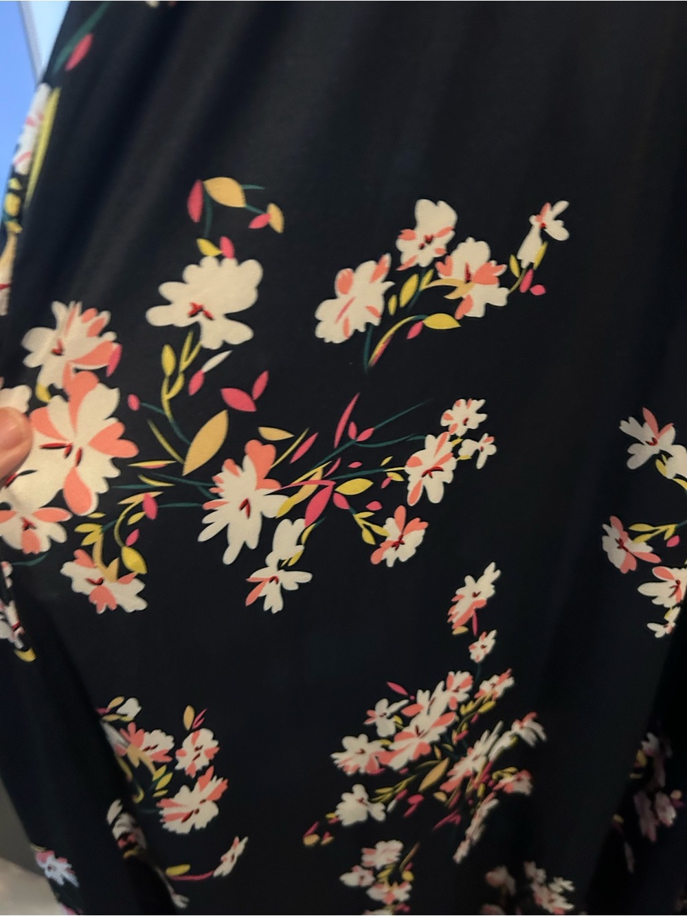Navy Floral Maxi Dress with Pink Blossom Print - Picture 5 of 6